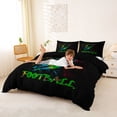 thumbnail image 2 of Castle Fairy Football Gamer Duvet Cover Queen, Graffiti Splash Queen Bedding, Black Green Red,Black Reversible,3-Piece,1 Duvet Cover and 2 Pillowcases, 2 of 6