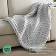 thumbnail image 6 of Vellux 13lb King Weighted Throw | Chunky Knit Soft Breathable Blanket | Grey, 6 of 7