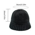 thumbnail image 2 of Prolriy Winter Hats for Women Autumn/Winter Solid Color Warm Ear Big Head Waist Water Bucket Knitted Woolen Hat Bucket Hat Cloche Hat Black, 2 of 2
