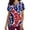 Red, variant on Women's Comfortable Tops Short Sleeve V-Neck Tees Working Uniform Independence Day Printing With Pocket Blouse