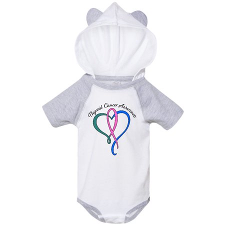 

Inktastic Thyroid Cancer Awareness with Pink Teal and Blue Ribbon Gift Baby Boy or Baby Girl Bodysuit
