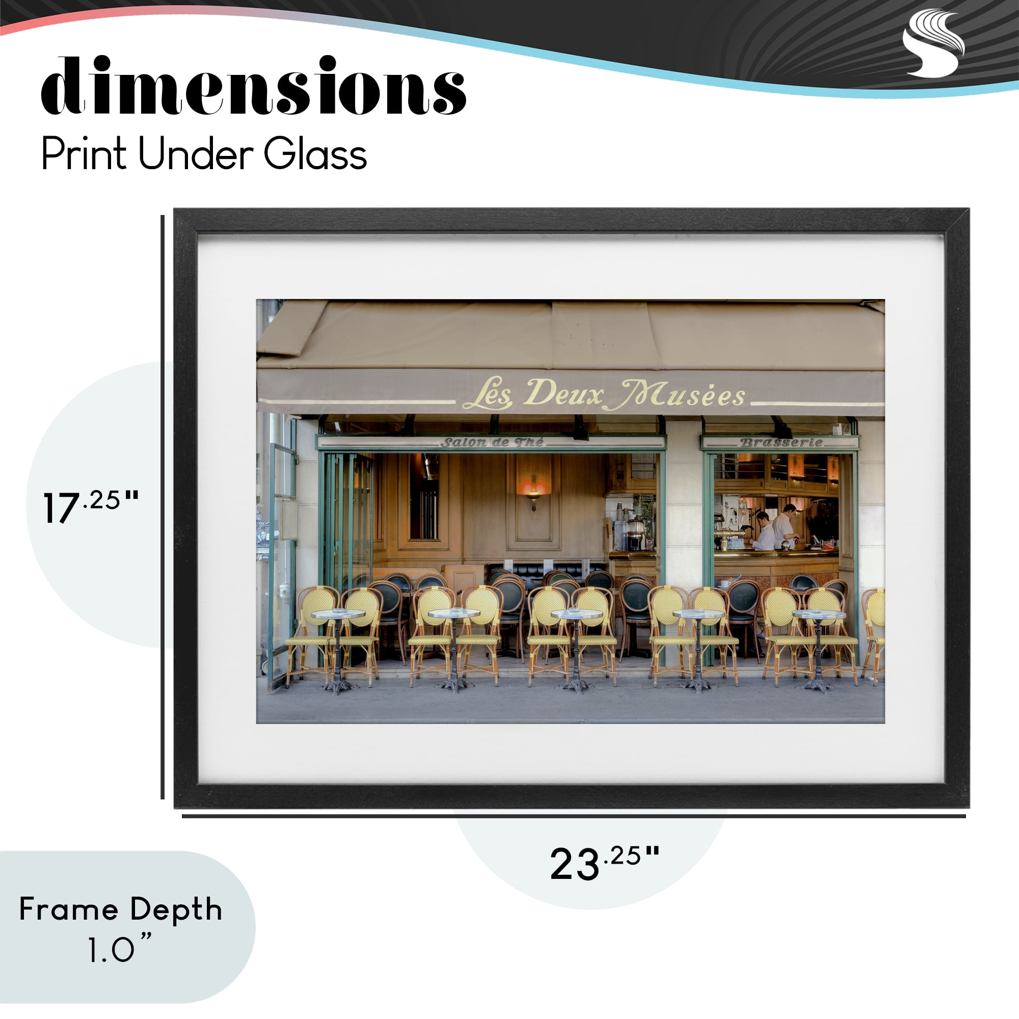 Stupell Industries Parisian Outdoor Seating Cafe Black Framed Print Under Glass, design by Alan Blaustein