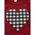 thumbnail image 3 of BemeyourBBs Toddler Baby Girl Valentines Day Outfit Love Heart Crew Neck Long Sleeve Sweatshirt and Bell  Bottom Flared Pants 2 Pcs Set Fall Winter Spring Clothes, 3 of 8