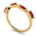 thumbnail image 2 of 0.4 ctw Wedding Band for Women - 14K Yellow Gold Simulated Pink Tourmaline Stackable Eternity Ring, 2 of 6