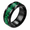 Black-Green, variant on Unisex Black Rim Dragon Band Ring in Stainless Steel, US Sizes 6-13, 8mm Interlaced Center in Seven Color Pairings for Edgy Outfits and Birthday Gifts