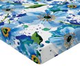 thumbnail image 4 of Ambesonne Springtime Floral Fitted Sheet, Watercolor Leafy, King Size, Pale Azure Blue Mustard, 4 of 5