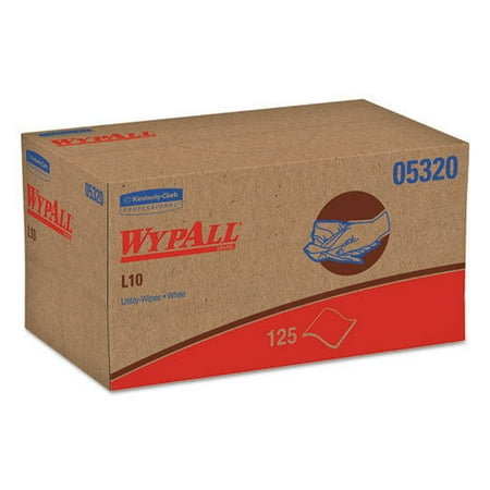 WypAll* L10 Utility Wipes 9 x 10.5 POP-UP Box White 125/Box 18 (Best Disk Wipe Utility)