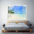 thumbnail image 2 of IDEA4WALL Wall Murals Fake White Window with Broad Ocean and Sky Horizen Removable Wallpaper Peel and Stick Wall Stickers - 36x48 inches, 2 of 4