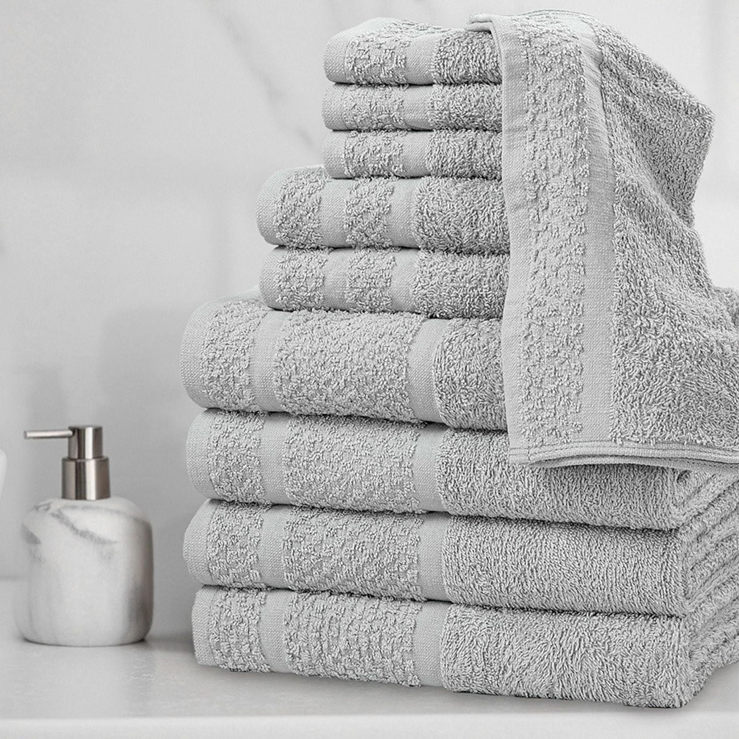 Mainstays Bath Towel Set, Set of 10