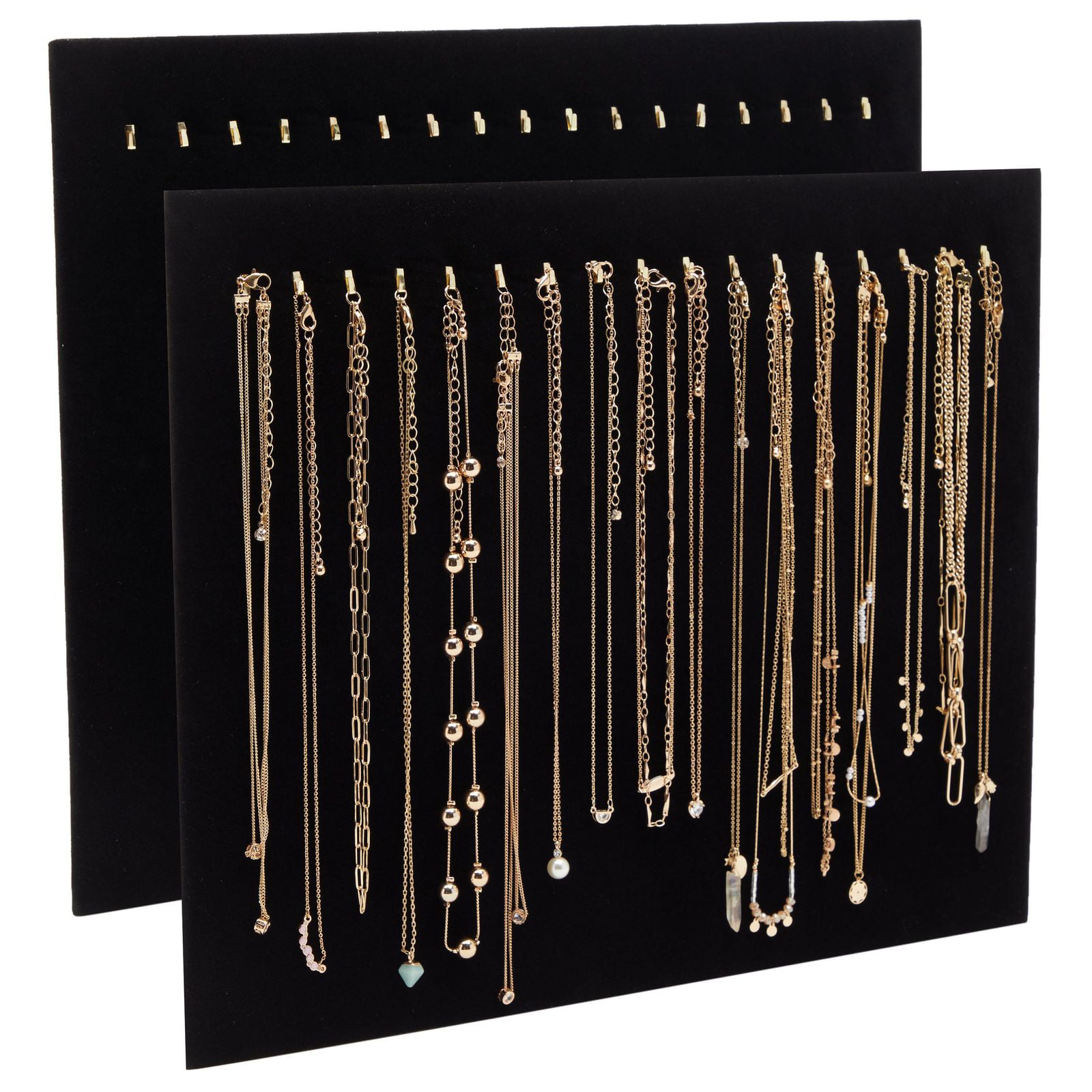 Velvet Necklace Bracelet Earring Anklet Jewelry Display Tray Case Black