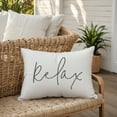 thumbnail image 4 of Creative Products Relax Thin Script White and Grey 14x20 Indoor / Outdoor Pillow, 4 of 7
