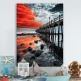thumbnail image 2 of Designart "Grey Pier Red And painting III" Nautical & Beach Metal Art Living Room, 2 of 5
