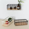thumbnail image 3 of Kearding Cesta de almacenamiento de metal Base de Organizador de hierro forjado Vajilla decorativa para el hogar Misceláneas Cosméticos Almacenamiento y organización del hogar 25*10*7 cm/negro, 3 of 6