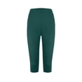 thumbnail image 7 of Domzest High Waist Capri Yoga Pants for Women Tummy Control Skinny Fit Leggings for Workout Dark Green S, 7 of 7