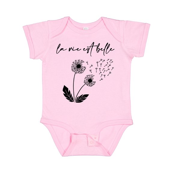 Inktastic La Vie Est Belle with Dandelion Boys or Girls Baby Bodysuit