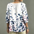 thumbnail image 5 of Women 3/4 Sleeve V-Neck Polka Dot Lace Up Blouse Women's V-Neck Abstract Geometric Print Loose Fit Work Blouses, 5 of 5