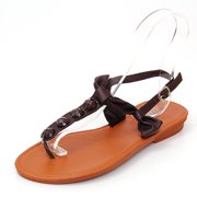 Womens Gladiator Sandals Roman Thongs Summer Flats Shoe Ankle Straps in 3 Colors