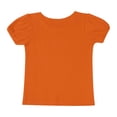 thumbnail image 4 of Hansber Toddler Girls Short Puff Sleeve Tee Blouse Little Kids Cotton Solid Color T-shirt Tops Orange 7T, 4 of 5
