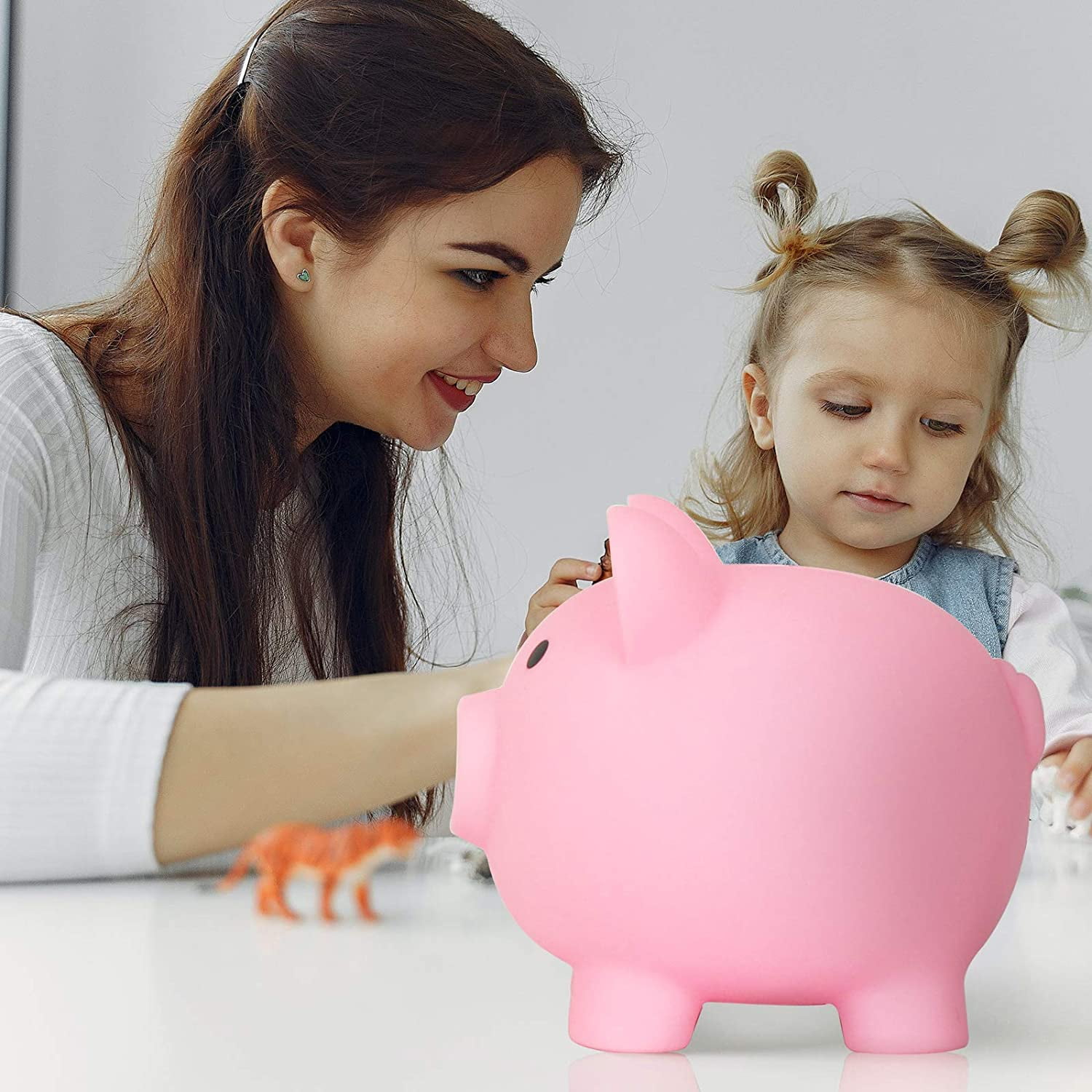 Cute Piggy Bank Money Box Saving Coins Cents Fun Gift Plastic Pig Kids Toys  HQ