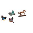 thumbnail image 1 of Figura de pájaro de madera para colgar en la pared, diseño de caballo, resina, hecha a mano, ideal para sala de estar y dormitorio., 1 of 8