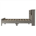 thumbnail image 5 of Miekor Furniture Farmhouse Platform Bed with Double Sliding Barn Door, Full Size Rustic Wood Bed with Charging Station, Wood Slats Support, Antique Gray W5UAAG, 5 of 9