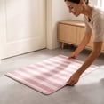 thumbnail image 6 of Outdoor Front Door Mat 20"X16", Pink White Washable Striped Layered Doormat | Cotton Woven Indoor/Outdoor Small Area Rug, 1pc, 6 of 6