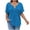 Blue, variant on Plus Size V-Neck Short Sleeve T-Shirts for Curvy Women Ribbed Knit Casual Loose Fit Oversized Summer Tunic Tops