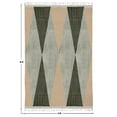 thumbnail image 3 of Casavani Handblock Printed Green Cotton Dhurrie 2'6"x8' Runner Area Rugs for Kitchen, 3 of 7
