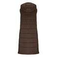 thumbnail image 5 of MaFYtyTPR Women's Long Puffer Vest Outerwear Casual Winter Warm Padded DownTwo-way Zipper Sleeveless Puffy Coat With Pockets Brown XL, 5 of 5