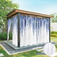 thumbnail image 6 of Outdoor Curtains for Patio Waterproof, Navy Blue Outdoor Privacy Panels Grommet, Summer Botanical Leaves Watercolor Blackout Outside Curtains for Porch/Cabana/Pergola/Gazebo 54"x95", 2 Panels, 6 of 8