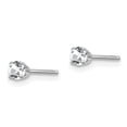 thumbnail image 2 of 14k White Gold 3mm Topaz Stud Earrings Birthstone April Gemstone, 2 of 7