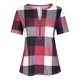 thumbnail image 4 of Blusa de camiseta informal con cremallera y estampado de manga corta con cuello en V de verano para mujer con estilo OAVQHLG3B Store lin121212, 4 of 5