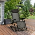 thumbnail image 2 of Outsunny Rocking Anti Gravity Lounge Chair, Folding, Gray, 2 of 8