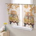 thumbnail image 3 of Sheer Curtains 45 inches Long, Fall Squirrel Sunflower Pumpkin Leaves Linen Light Filtering Sheer Window Curtains Rod Pocket Voile Drapes for Bedroom Living Room, 52"W x 45"L 2 Panels, 3 of 7