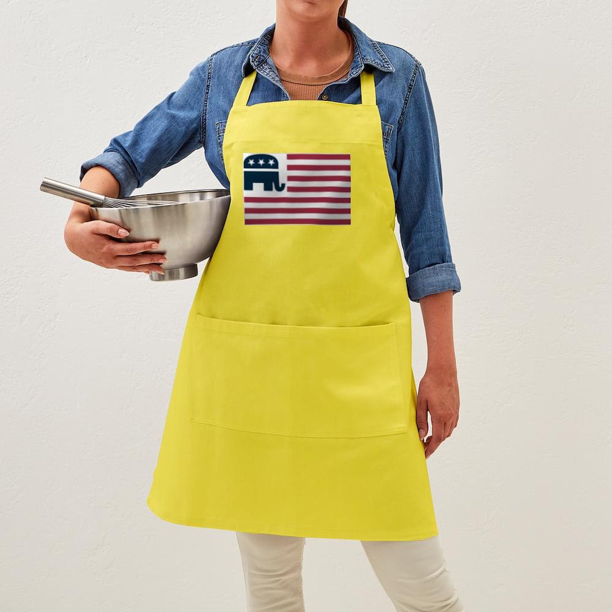 CafePress - GOP Flag BBQ - Kitchen Apron with Pockets, Grilling Apron, Baking Apron