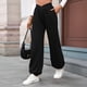 thumbnail image 5 of Pantalones Deportivos de Cintura Alta con Bolsillos para Mujer, Pantalones de Yoga Holgados e Informales Negro XL, 5 of 10