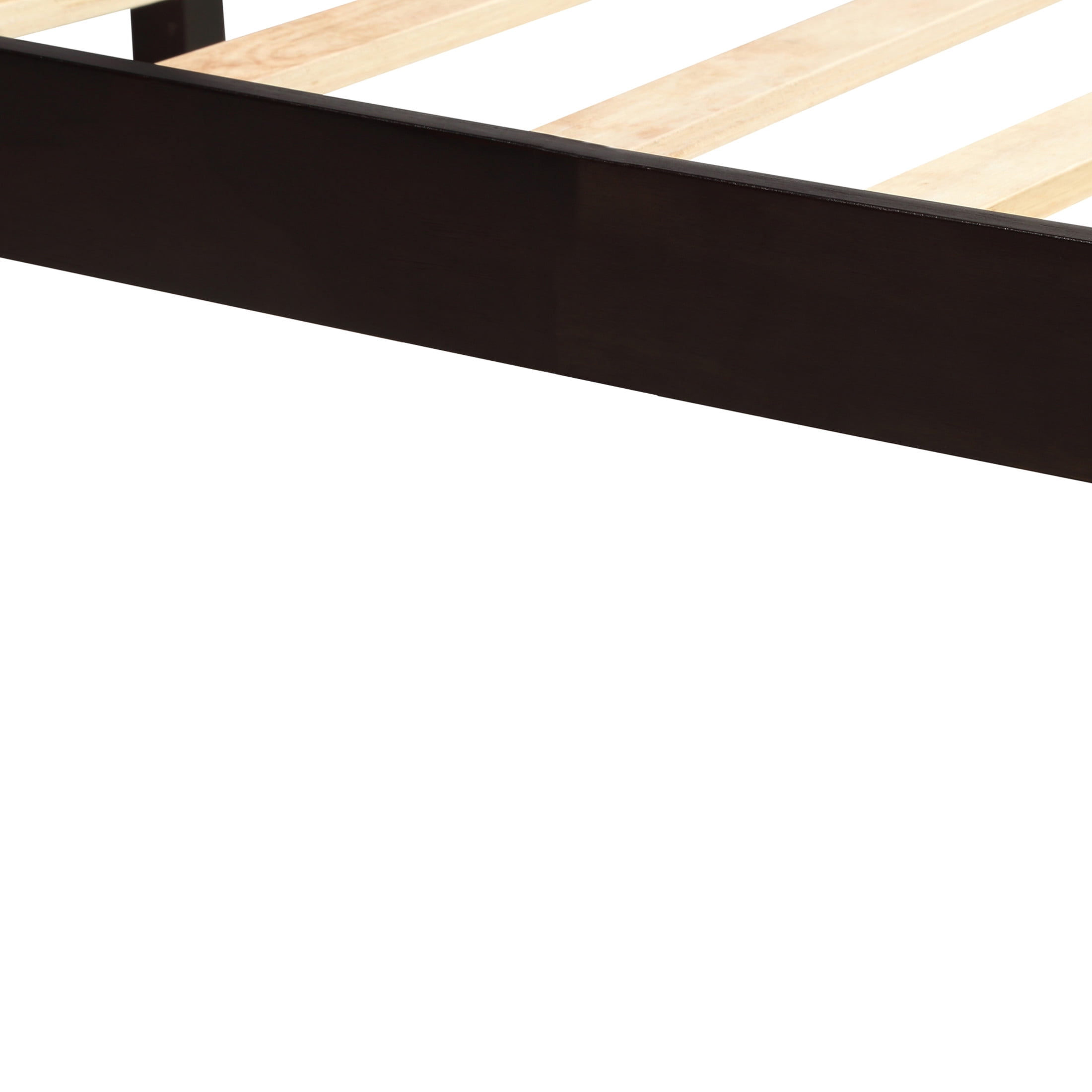 Noble House Sylvia Twin Platform Bed Frame with Headboard, Wood Slat Support, Modern Pine Wood Frame, Espresso