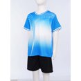 thumbnail image 4 of iefiel Kids 2pcs Sports Suit Quick Dry Printed Contrast Color Shirts Shorts Set For Football Basketball A Light Blue 20, 4 of 7