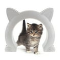 thumbnail image 1 of Porte pour Animaux Trou en Plastique Mignon Sans Battant Forme de Tête de Chat Installation Facile Porte pour Chat Porte pour Chien, 1 of 10