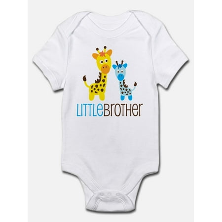 CafePress - Giraffe Little Brother Infant Bodysuit - Baby Light Bodysuit