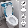 thumbnail image 4 of HELLHERO Christmas Snowman and Snowflakes Toilet Lid Seat Cover, Fits All Toilet Shapes Soft Easy Care, Stylish Gifts Stretch Adjustable, Toilet Seat Lid Cover, 4 of 8