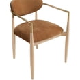 thumbnail image 5 of Meridian Furniture Riccio Cognac Performance Fabric Dining Arm Chair (Set of 2), 5 of 5