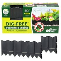 Master Mark Dig-Free Pound-able Landscape Edging, Garden Edging Border, Plastic (Black) 97221