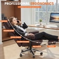 thumbnail image 5 of CoolHut Big and Tall Office Chair 400LBS, Adjustable Headrest Ergonomic Computer Desk Chair, Executive Leather Chair with Adjustable Armrest, High Back Office Chair Havy Duty Design, Coffee, 5 of 8