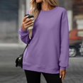 thumbnail image 6 of Women's Oversized Crewneck Sweatshirt Long Sleeve Fleece Pullover Fall Fashion Casual Tunic Top with Pocket No Hood, 6 of 7