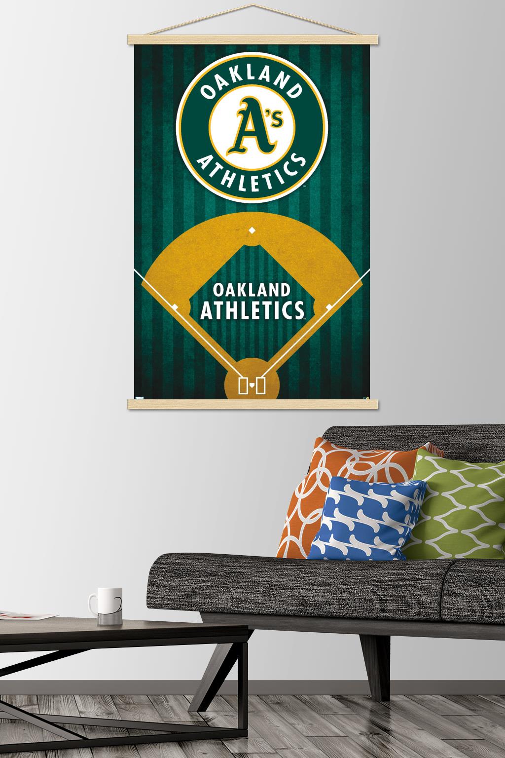 MLB Oakland Athletics - Logo 20 Wall Poster with Wooden Magnetic Frame, 22.375" x 34"