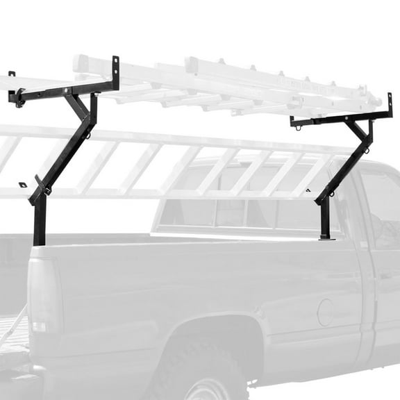 Elevate Outdoor Truck 3 Ladder Rack Steel Pickup Bed Cargo Carrier System, Black