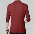thumbnail image 2 of SWSMCLT Men's Business Casual Blazer Split Suit Jacket Long Sleeved Blazer Jacket Casual Snazzy Burgundy 38, 2 of 2