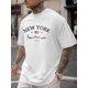 thumbnail image 1 of New York City Skyline Graphic T-Shirt - Casual Polyester Blend Crew Neck Tee with Slight Stretch - Geometric Pattern Short Sleeve Shirt for Men - Summer Streetwear Fashion Top, 1 of 5