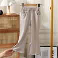 thumbnail image 2 of FYDUU Toddler Girls Bell Bottoms Girls Flared Pants Soft Breathable Comfortable Stretchy Elastic Waist Lightweight Flare Leggings 3-4 Years, 2 of 4